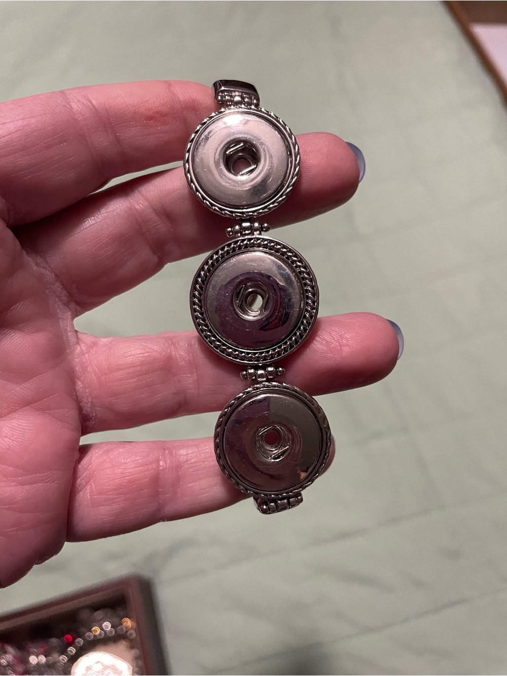 Silver-Tone Snap Button Bracelet - Women Jewelry